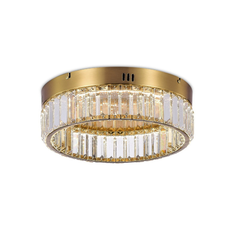 Crystal LED Flush Mount, Brushed Brass