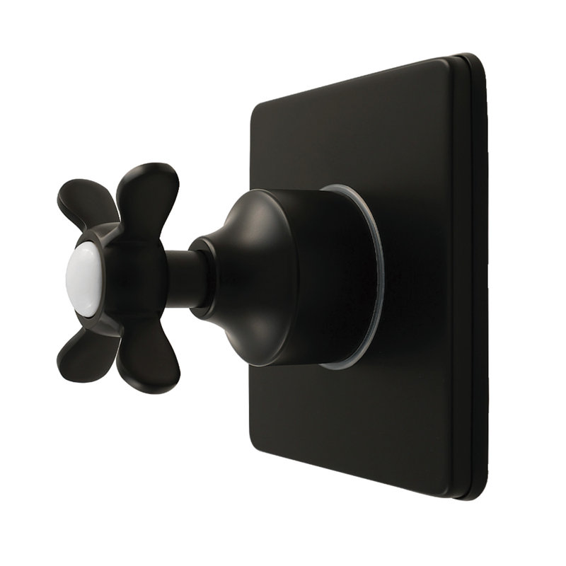 Kingston Brass Essex Single-Handle Wall Mount Six-Way Diverter Valve with Trim Kit, Matte Black
