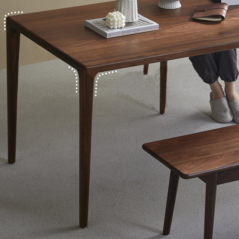 Walnut Solid Wood Dining Table, 31.49" W x 70.86" L