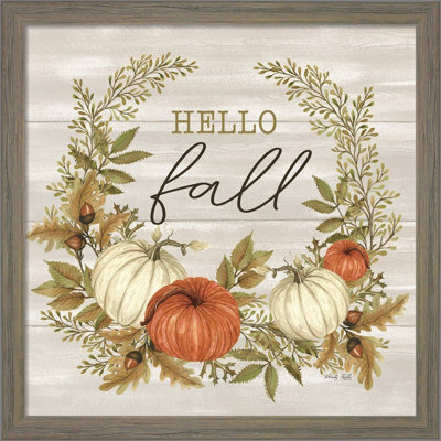 «Hello Fall» par Cindy Jacobs, art mural encadré