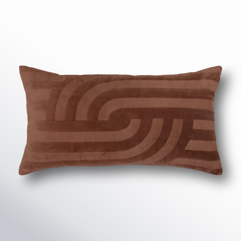 Terrah 100% Cotton Lumbar Rectangular Pillow Cover & Insert, Cocoa Brown