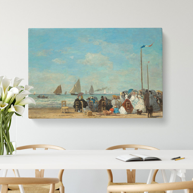 Beach At Trouville Vol.3 by Eugene Boudin - Wrapped Canvas Painting, 40cm H x 60cm W x 3cm D
