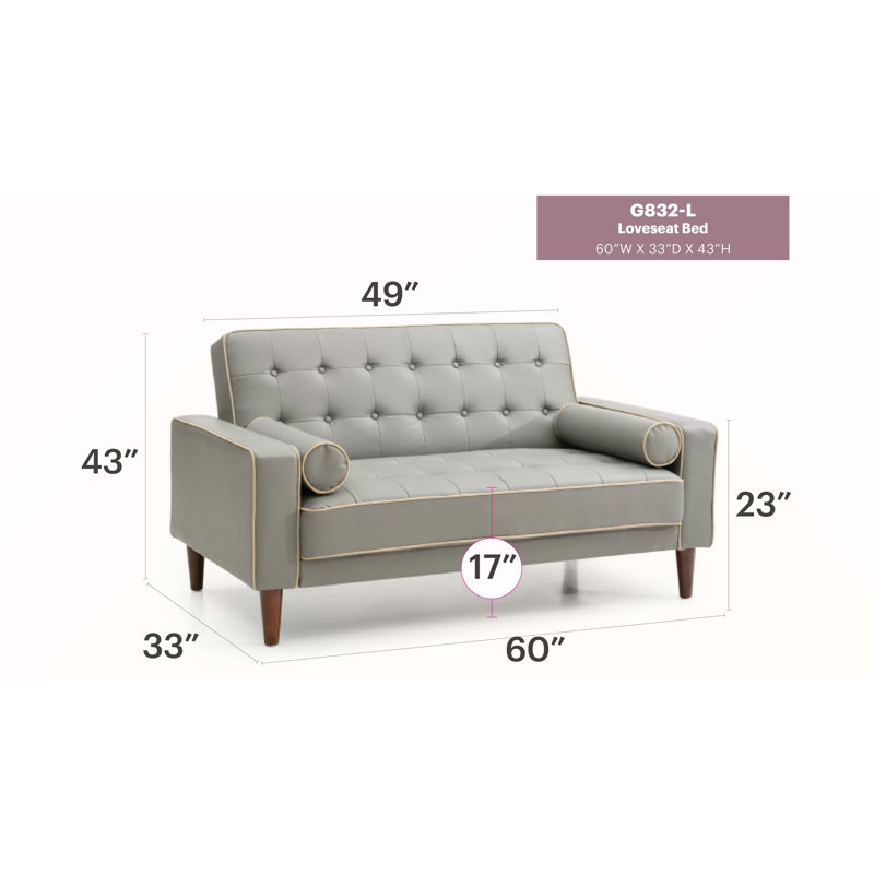 Causeuse contemporaine grise pour deux, Gris