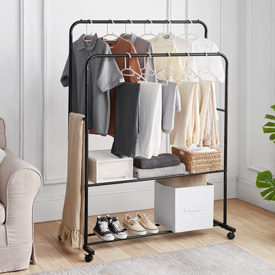 Wilhoit 119 cm Rolling Industrial Pipe Clothe Rack
