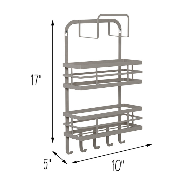 Igge Steel Cabinet Door Organizer, Gray