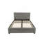 Lit de tête de lit moderne capitonné en polyfibre gris avec rangement pour lit double