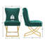 Chaise parsons rembourrée en velours capitonné Chary-216153788