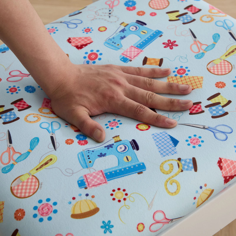Chaise de couture pivotante à hauteur réglable avec roulettes et rangement sous le siège pour meubles de salle de bricolage - bleu