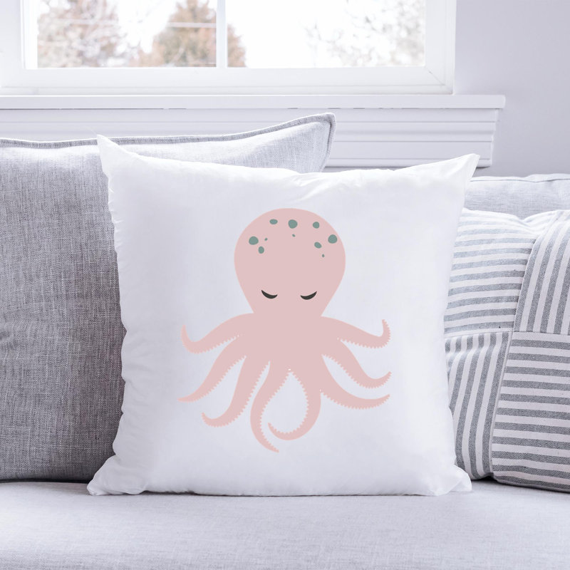 Nautical Sea Life_140 - Coussin décoratif en polyester, H 16 po x l 16 po