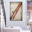 «Vintage Red Ski», reproduction sur toile-92761197