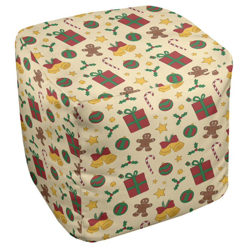 repose-pieds décoration fête hol christmas, Jaune