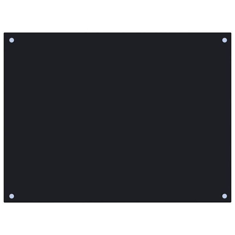Howse 60cm W x 80cm L Glass Peel and Stick Field Tile, Black