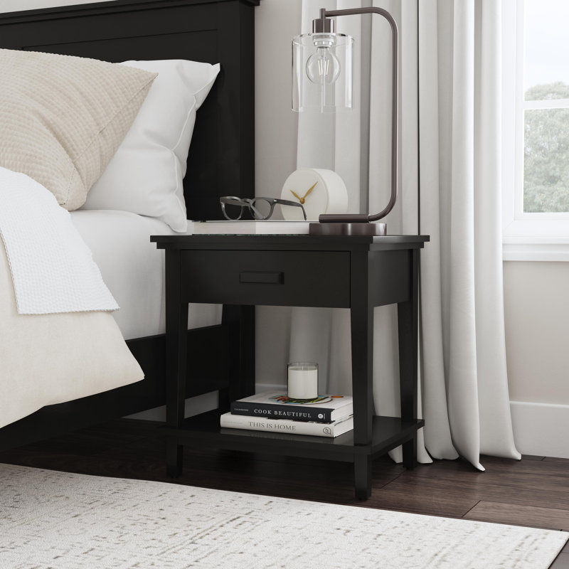 Egberto 22'' W Nightstand, Black