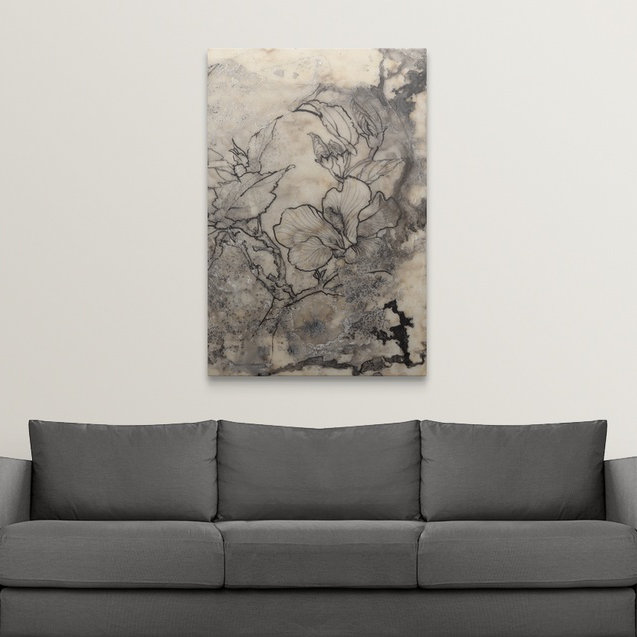 «Tigered Floral I» par Jennifer Goldberger, reproduction d'art, H 48 po x l 32 po x P 1,5 po, Toile
