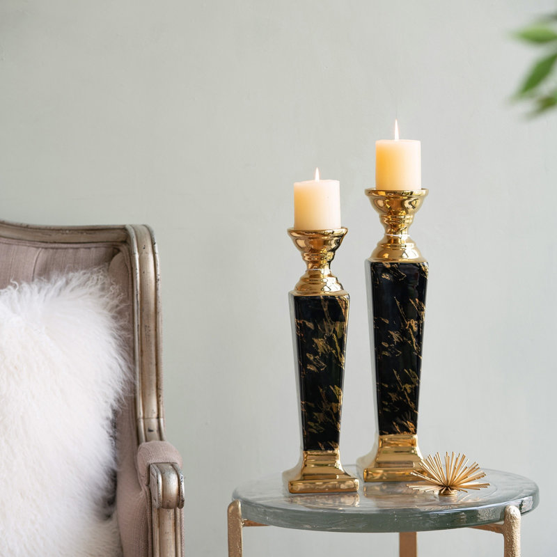 Chandelles en céramique moderne chic, H 16,9 po x l 4,3 po x P 4,3 po