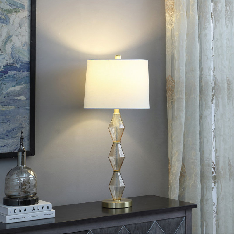 Lampe de table 29,5 "In Emil Moderne, Métal métal, Or brossé