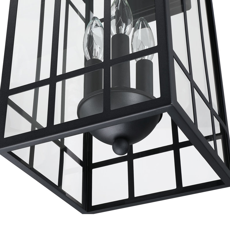 Applique murale extérieure noire Dusk to Dawn, 22" H x 7.5" W x 8.4" D, 2 Light sockets