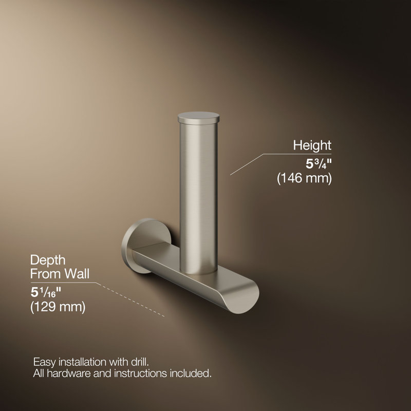 Avid Vertical Toilet Tissue Holder, Vibrant Brushed Nickel