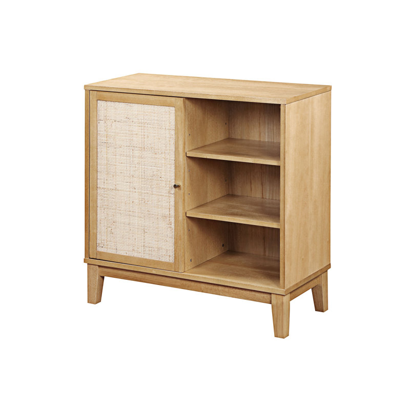 Buffet avec portes réglables en rotin naturel