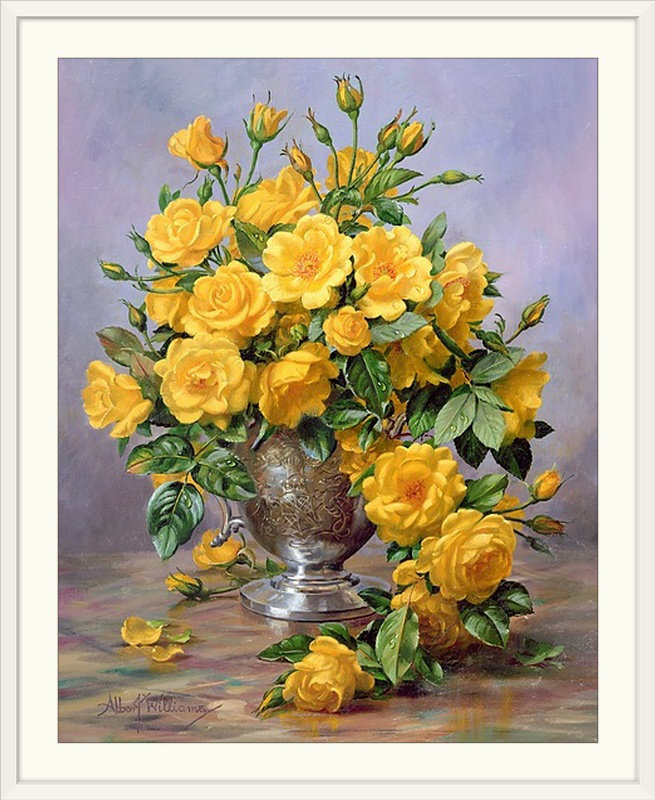 Alexica - sourire éclatant - roses, H 38 po x l 32 po x P 1 po, Cadre blanc