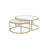 Engineered Stone Top & Gold Finish Nesting Table Set