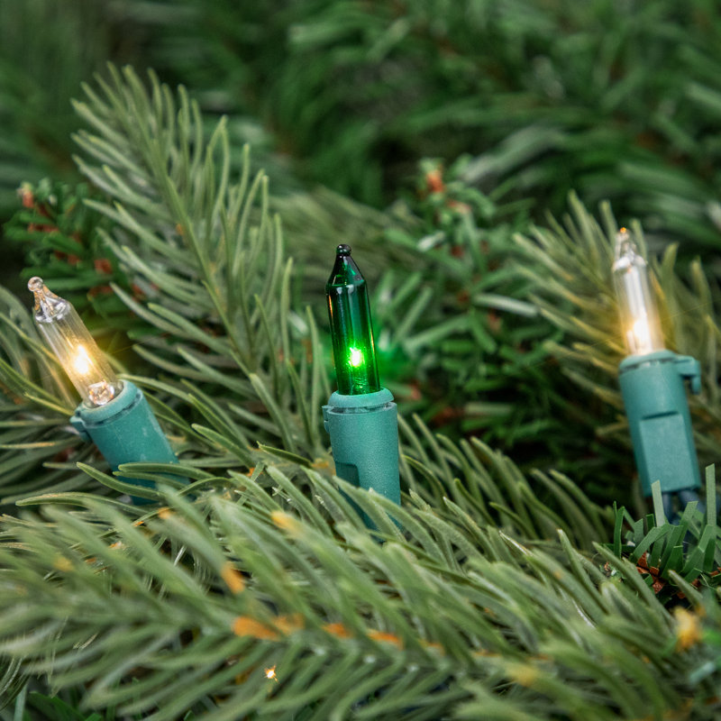Mini ensemble de lumières de Noël - fil vert, 135", Vert/transparent