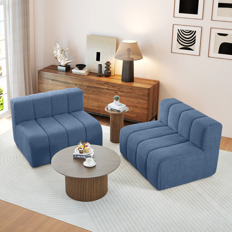 Canapé modulaire incurvé moderne, Blue