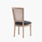 French Style Solid Wood Frame Fabric Square Back Dining Chair,set Of 2-551906121