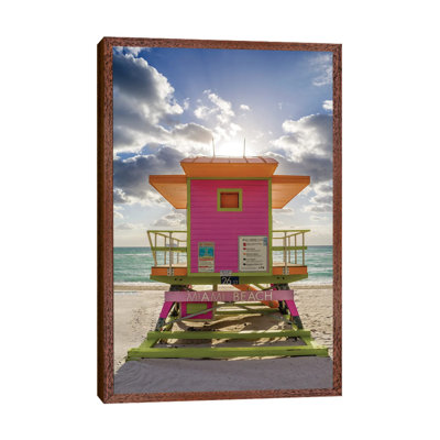 Pink Lifeguard House Vertical, Miami Beach, Florida by Susanne Kremer - Gallery-Wrapped Canvas Giclée on Canvas