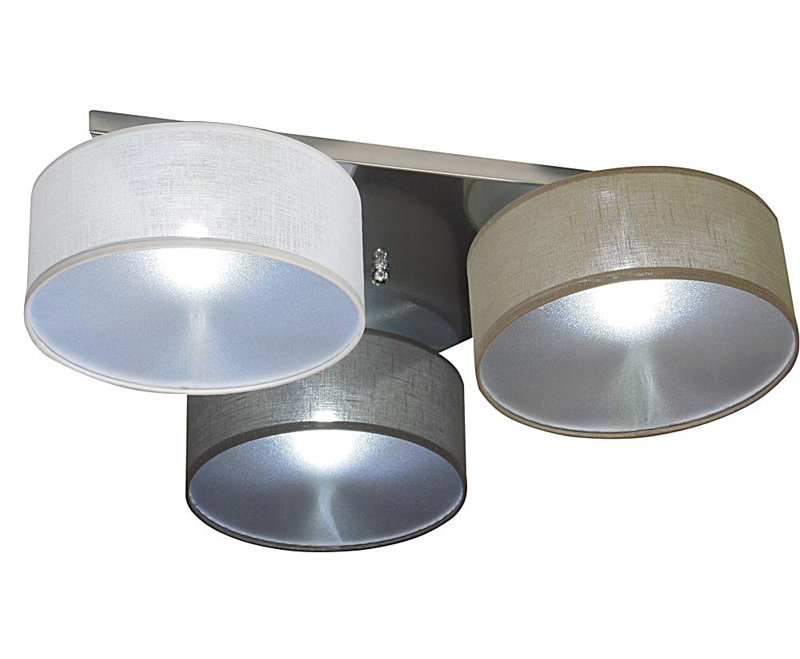 Pulley Fabric Semi Flush Mount, White/Light brown/Graphite