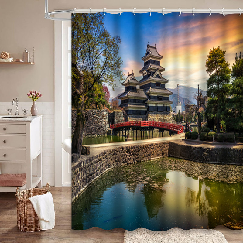 Rideau de douche avec 12 crochets au Japon, L 72 po x l 72 po