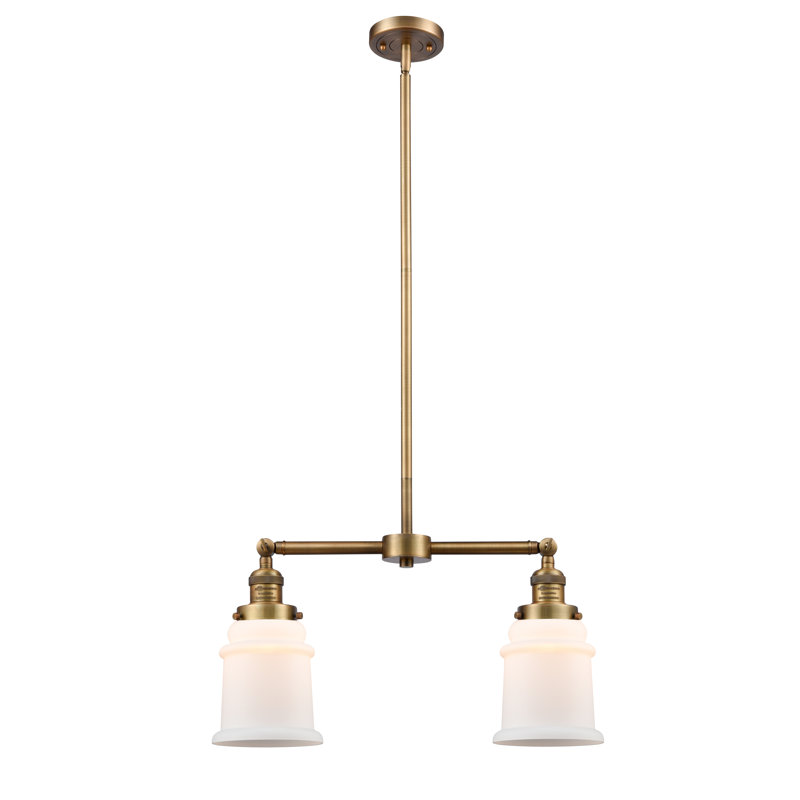 Galaviz 2 - Light Kitchen Island Pendant, No Bulb Included, Brushed Brass, Matte White Cased