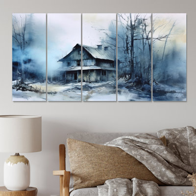 Hiver neige Marvels I - impression sur toile de paysages - 5 panneaux égaux