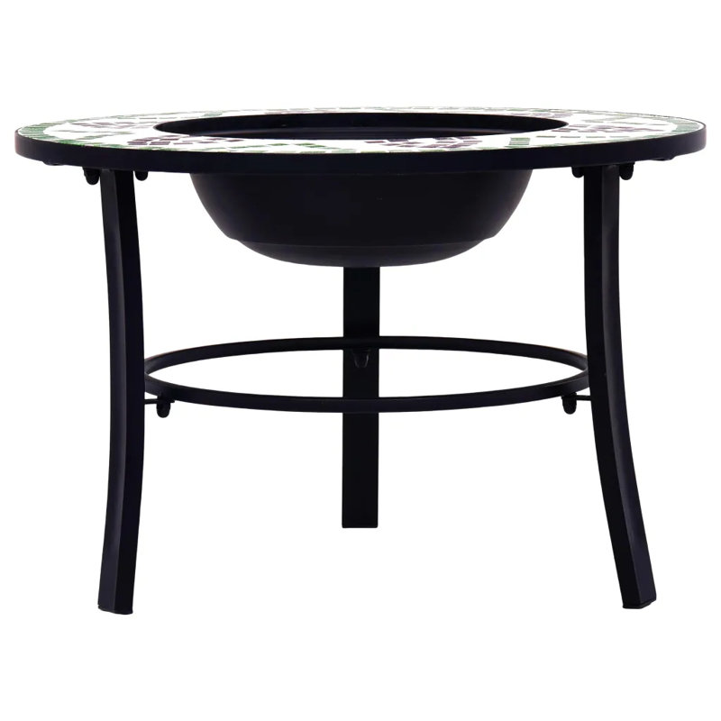 Eastchester Mosaic Fire Pit 68cm Ceramic, Green/White