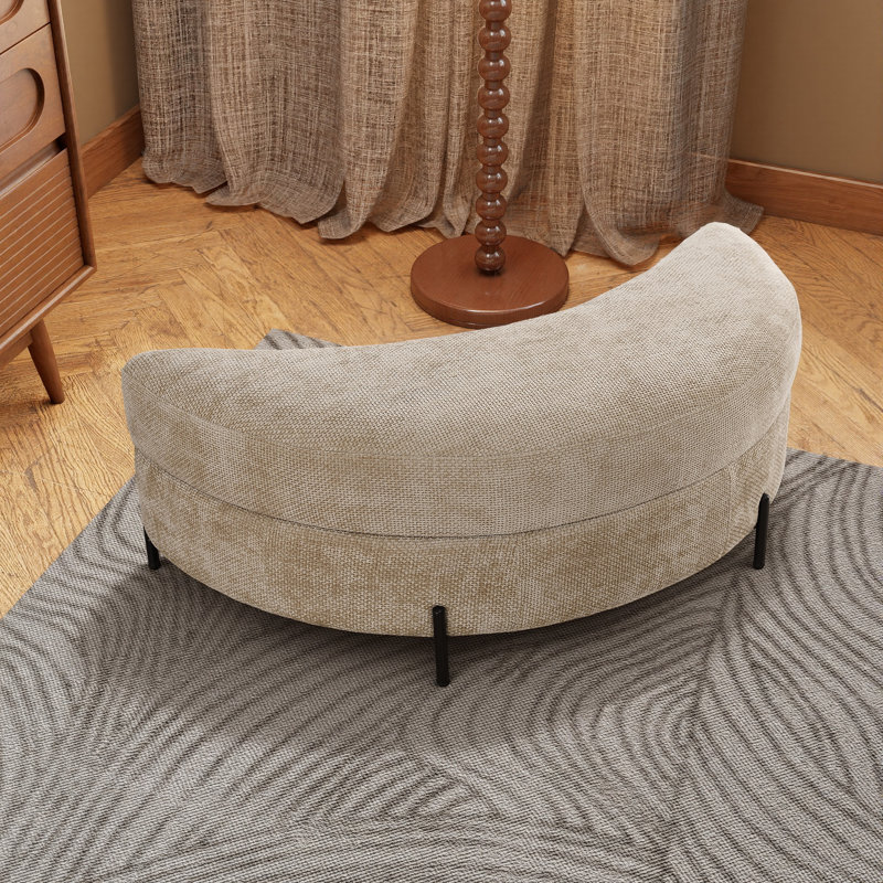 47" W Upholstered Storage Ottoman With Reversible Lid, Wheat