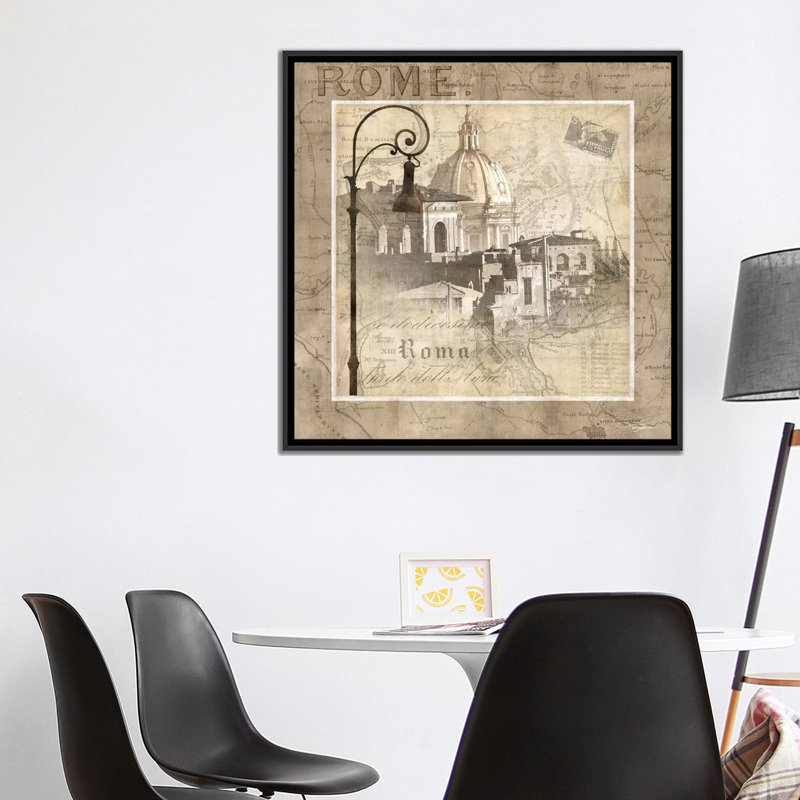 «When In Rome», reproduction d'impression sur toile, H 18 po x l 18 po x P 1,5 po, Toile avec cadre flottant noir