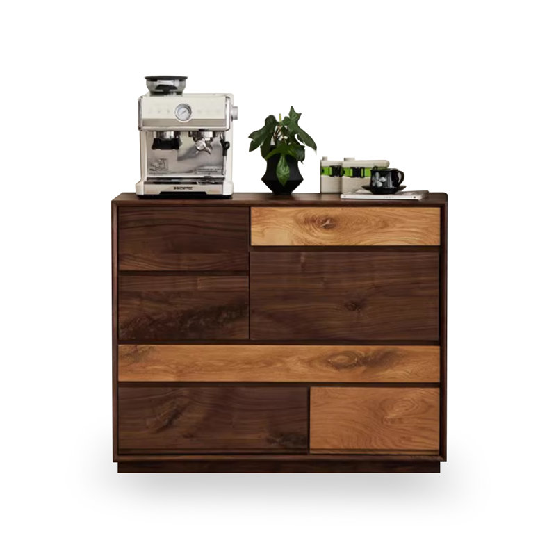 Dark-brown+Brown Solid Wood Accent Cabinet