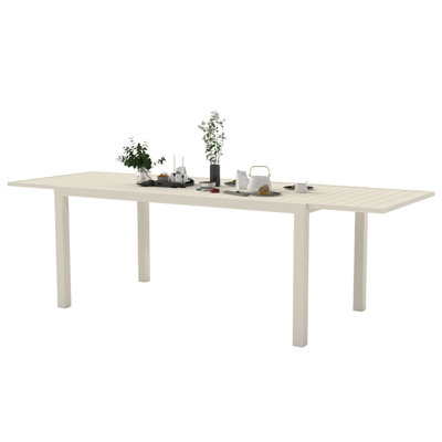 Table de salle à manger extensible en aluminium 97,2 po L