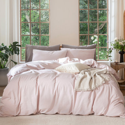 Ensemble de housse de couette 100% coton délavé MooMee