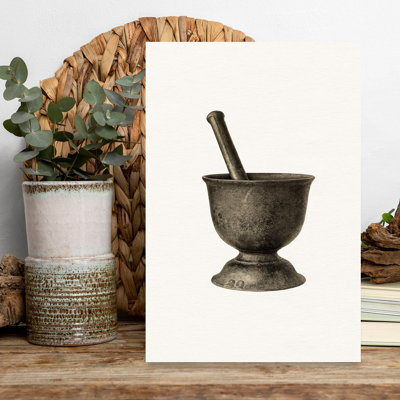 Vintage Apothecary Mortar Classic Retro Rustic Wall Art Print