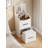 3 In 1 Vanity Desk With Plip Top Mirror,Small Make Up Vanity Set With Visible Glass Desktop-705927877