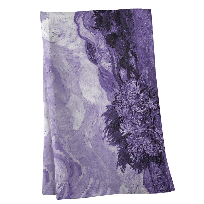 Serviette de thé avec blé cyprès wheatfield, Sergé de coton, Mauve clair