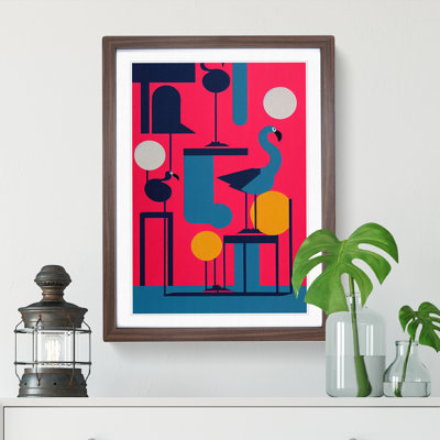 Artistic Flamingo Abstract - Wall Art