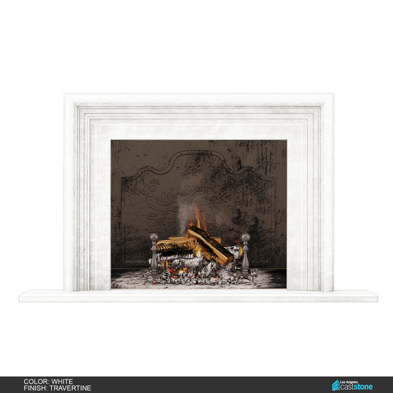 Oslo Fireplace Surround, Travertine White