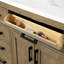 Meuble-lavabo autoportant à double cuve en chêne flottant avec plateau en pierre blanche Bailey 60 po Bailey-1490491467-1490491478-1573592315