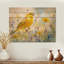 Oiseau pinson sur une tige de fleur sauvage I - Décoration murale en bois d'oiseau - sur bois de pin naturel-1588989022