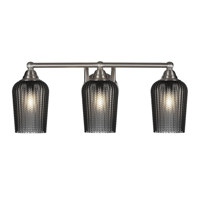 Michell 3-Light Bath Bar, Brushed Nickel, Smoke