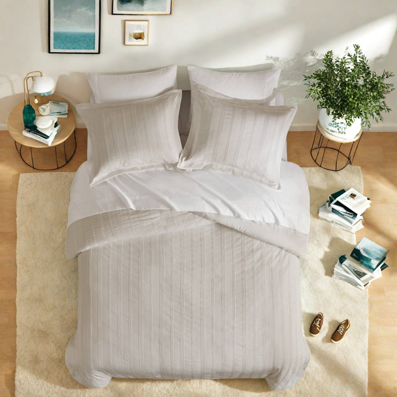 Soft Durable King Polyester Bedding Sets, Modern Neutral Style For Home