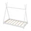 Lit plateforme simple à baldaquin en bois massif avec cadre de support triangulaire-1688196297