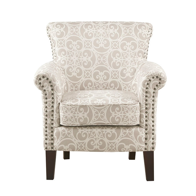 Fauteuil club à dossier serré, Beige